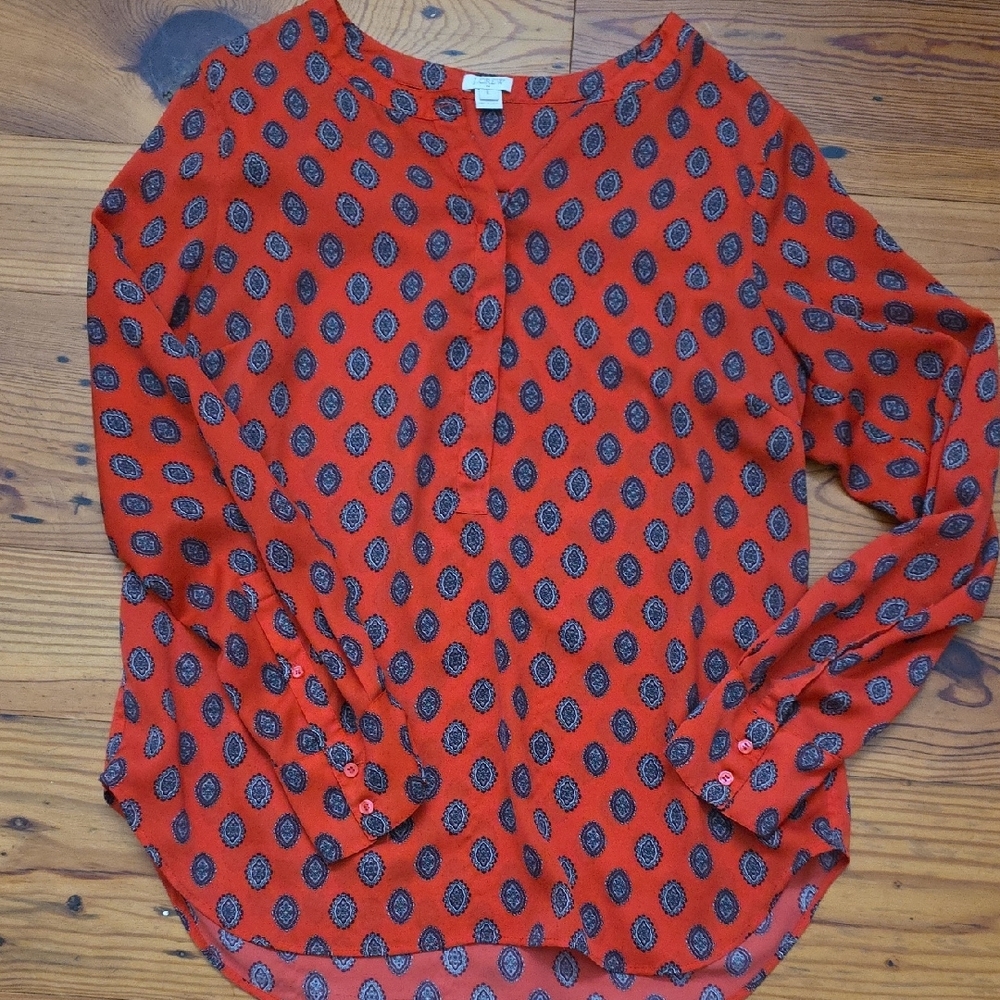 Women's Red Patterned Top